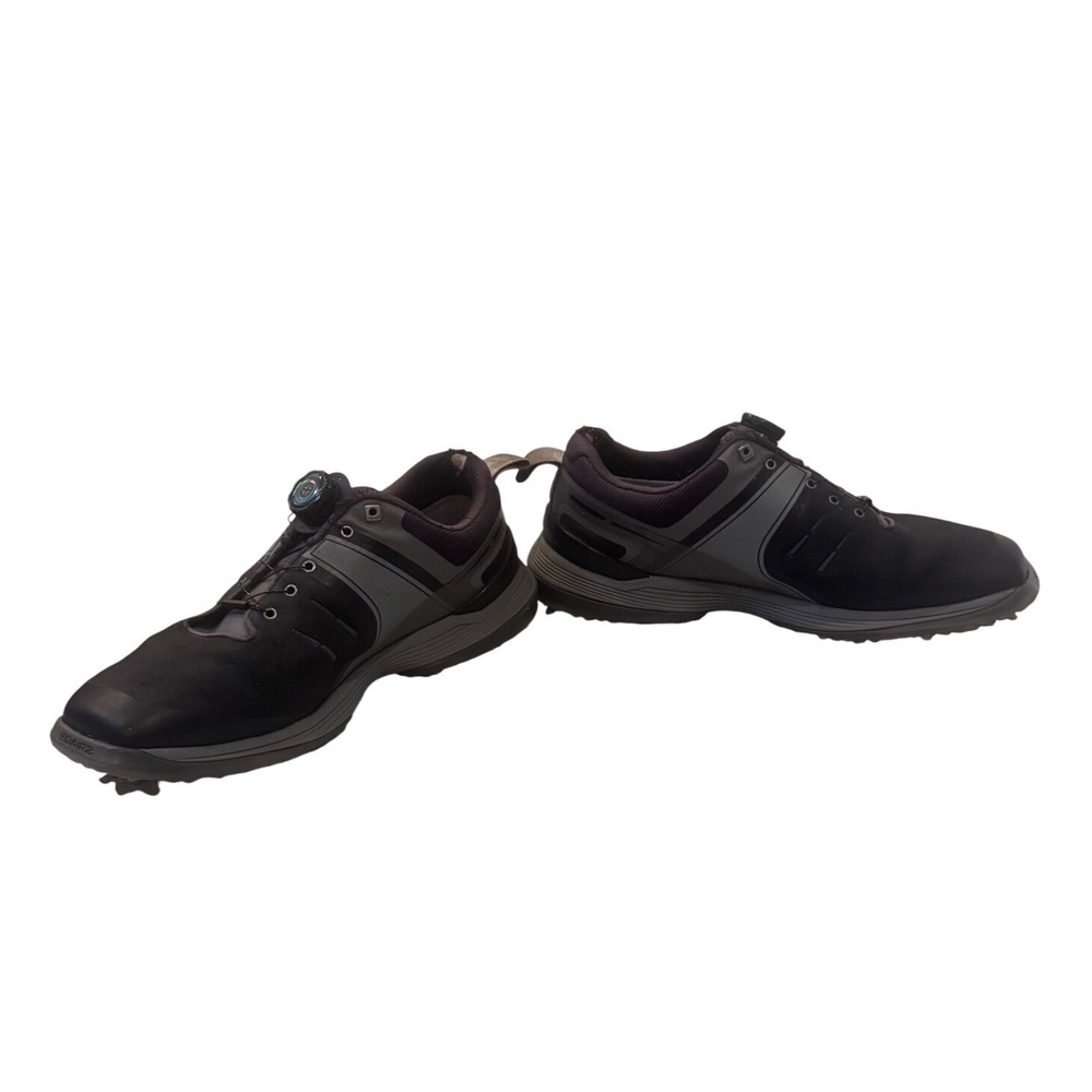 SQAIRZ Speed Bold Mens Golf Shoes Black Grey Spiked Square Toe Preloved Size 10 - Picture 2 of 13
